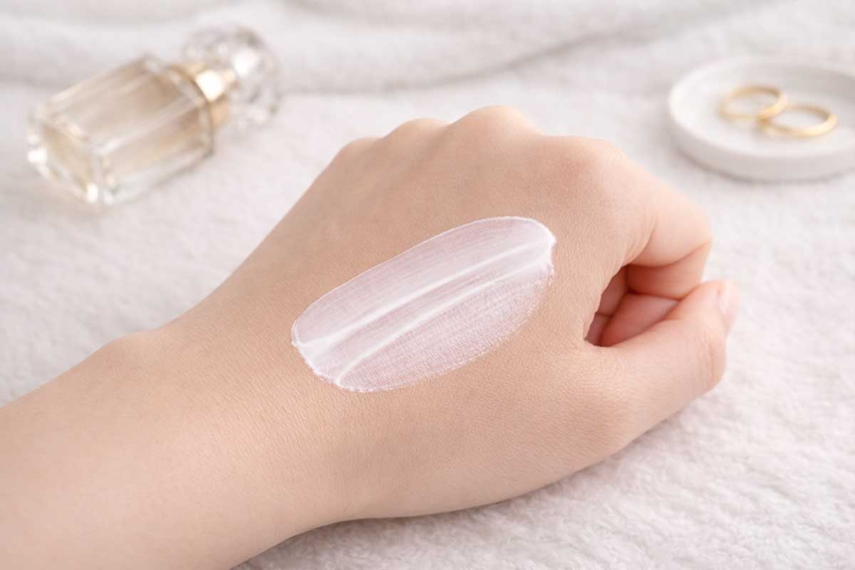 白浮きしにくい日焼け止めのテクスチャーイメージ