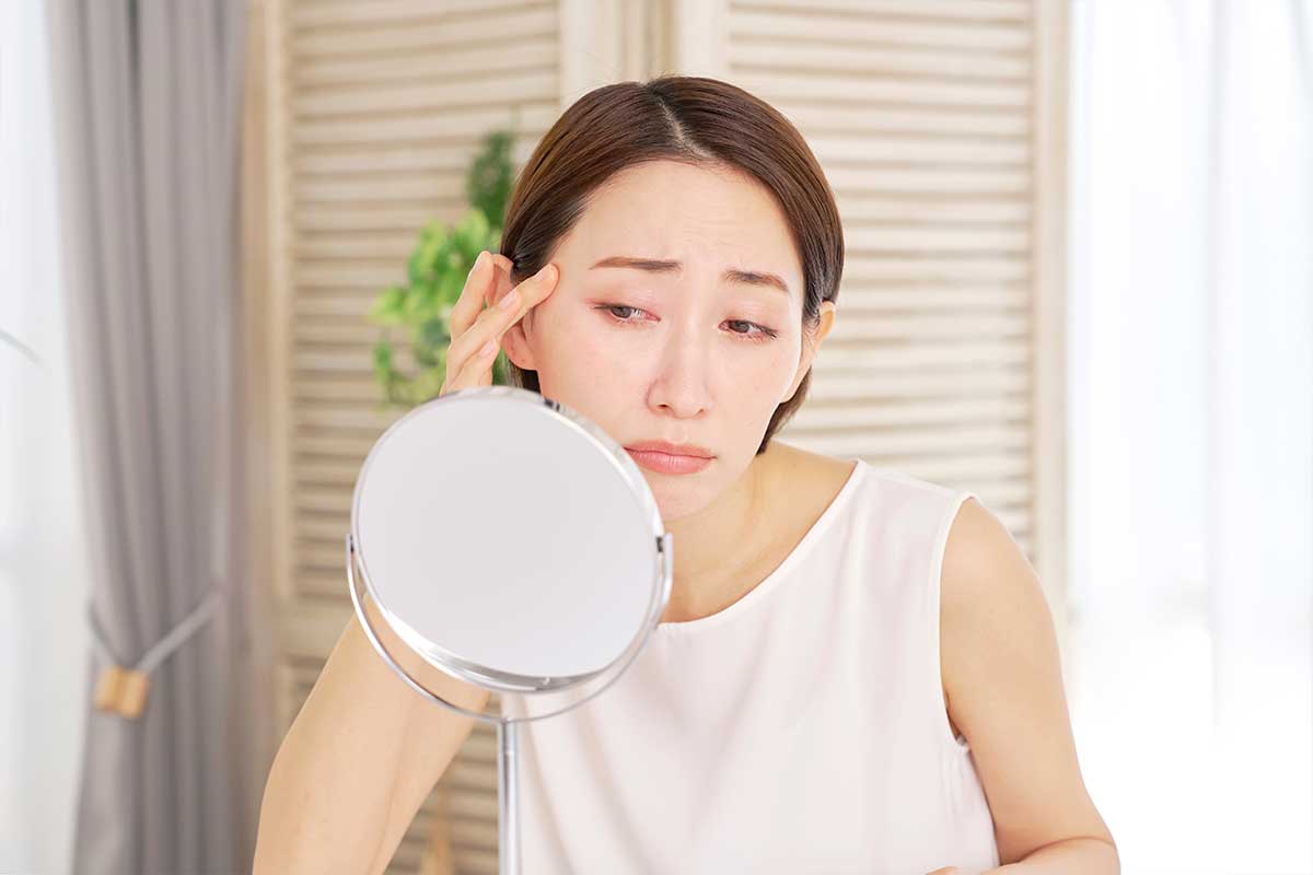 くすみの主なタイプと原因｜乾燥・角質・血色感・紫外線による違いのイメージ