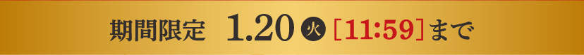【期間限定：1.20（火）［11:59］まで】