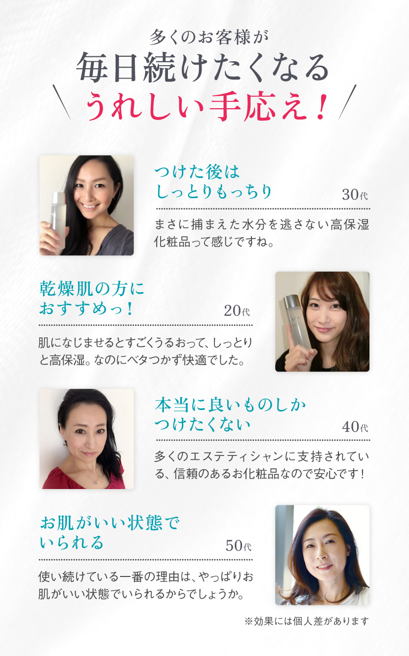 多くのお客様が「毎日続けたくなる」嬉しい手応え！